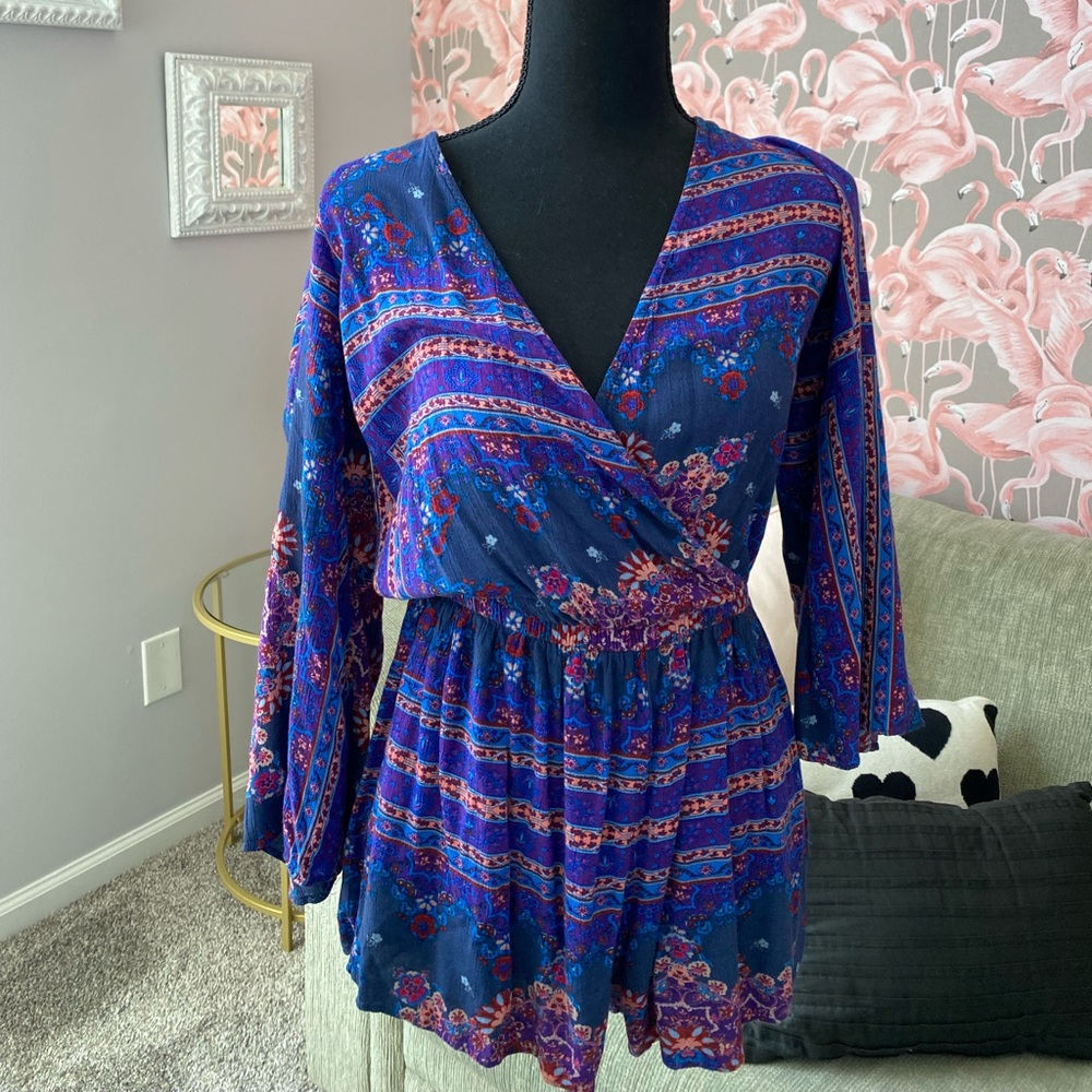 American Eagle multicolor floral romper size XS